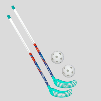 Набор для флорбола 2 клюшки 2 мяча - 70 см-на сером фоне